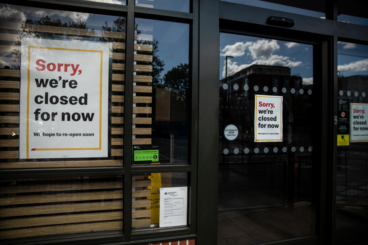 A closed McDonald's during the Covid 19 pandemic.