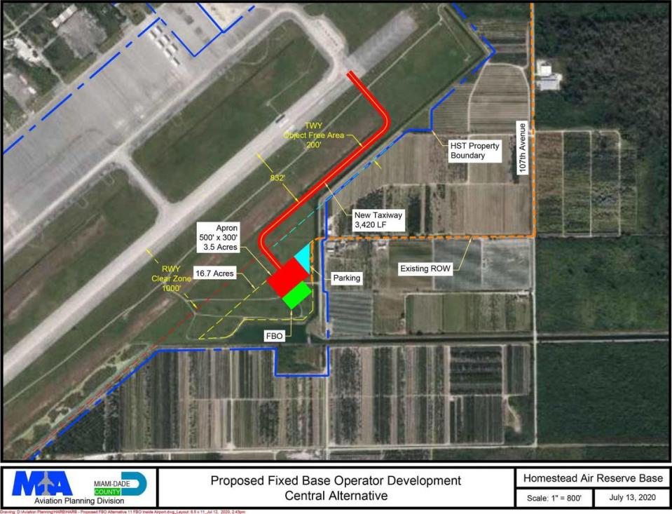 Un plan para un operador de base fija u operación de pequeños reactores en la Base de la Reserva Aérea de Homestead, fue creado por el personal del Condado Miami-Dade en 2020. Foto del Condado Miami-Dade.