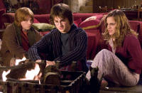 <p>Rupert Grint as Ron Weasley, Daniel Radcliffe as Harry Potter and Emma Watson as Hermione Granger in Warner Bros. Pictures' Harry Potter and the Goblet of Fire - 2005</p>