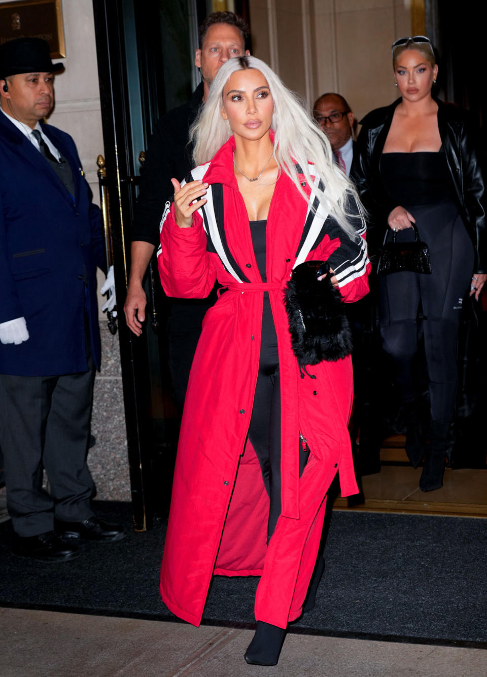 Kim Kardashian heads out of her hotel in New York