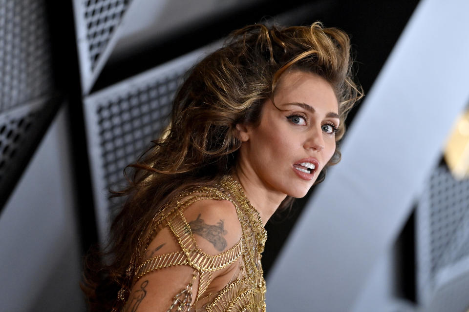 LOS ANGELES, CALIFORNIA - FEBRUARY 04: (FOR EDITORIAL USE ONLY) Miley Cyrus attends the 66th GRAMMY Awards at Crypto.com Arena on February 04, 2024 in Los Angeles, California. (Photo by Axelle/Bauer-Griffin/FilmMagic)