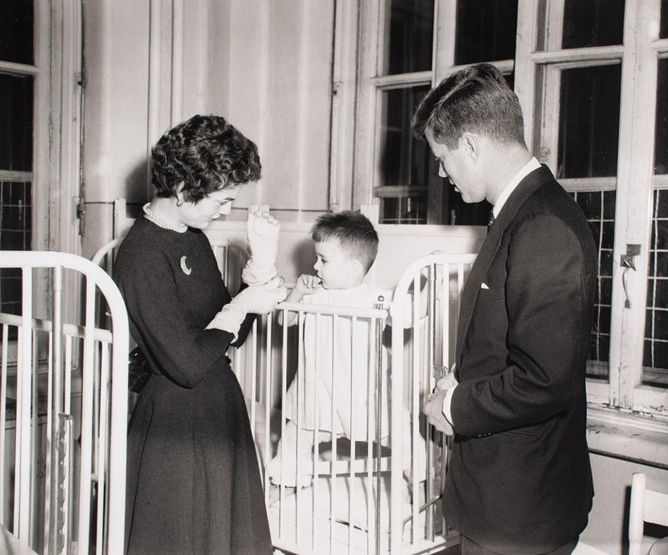 From left: First Lady Jacqueline Kennedy and President John F. Kennedy visit St. Justine's Children's Hospital in Montreal, Canada, in 1953 | The Ronnie Paloger JFK Collection / RR Auction