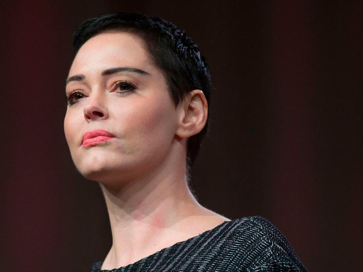Rose McGowan was engaged to Marilyn Manson for two years (AFP via Getty Images)