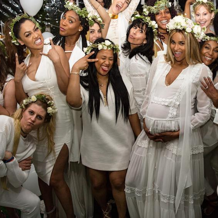 Ciara with her girls at her baby shower over the weekend. (Photo: Ciara via Instagram)