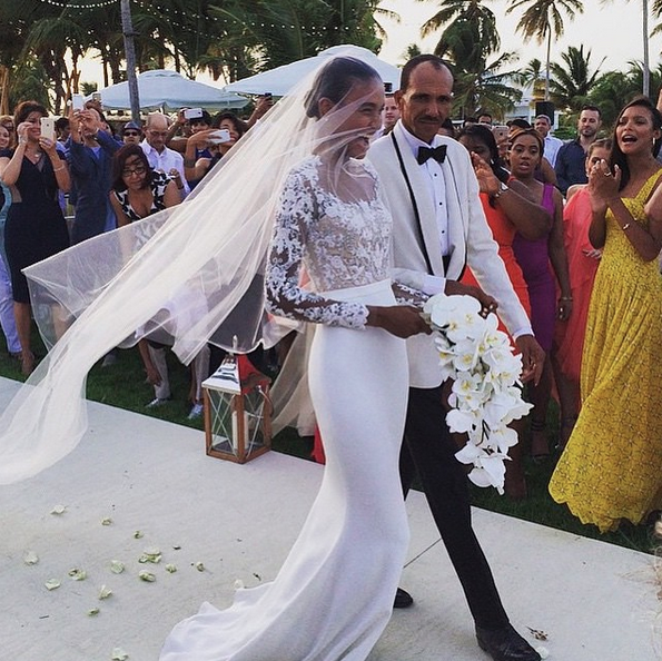 <p>Victoria’s Secret model Sosa, 26, wore a figure flattering gown by Reem Acra when she married basketball player Donnie McGrath, 31, in June. Breezy and low-key, the dress fit perfectly with the wedding’s beachside setting in the Dominican Republic. <a href="https://instagram.com/p/4QFZxZt5b_/" rel="nofollow noopener" target="_blank" data-ylk="slk:Said Sosa" class="link ">Said Sosa</a> of her walk down the aisle, “Best catwalk of my life!”</p>