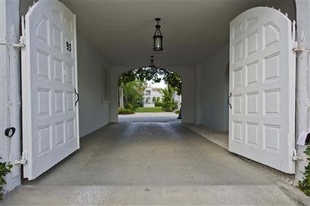 The main entrance of the waterfront mansion on Palm Island in Miami Beach once owned by notorious gangster Al Capone is shown in this handout photo provided by One Sotheby's International Realty February 8, 2014. REUTERS/One Sotheby's International Realty/Handout via Reuters