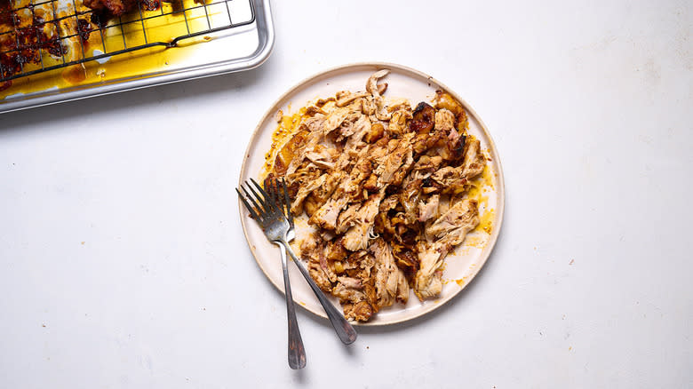 shredded chicken on a plate