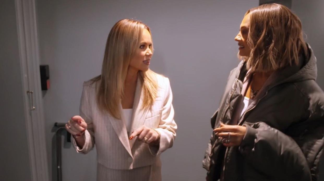 amanda holden and alesha dixon talking backstage on britain's got talent