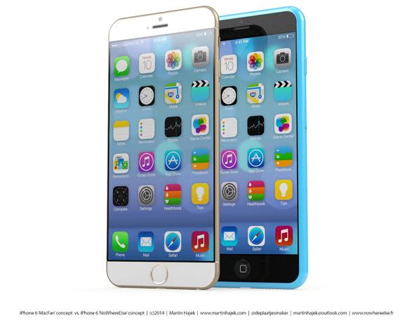 Martin Hajek放出iPhone 6外型的概念圖。(取自AppleInsider)