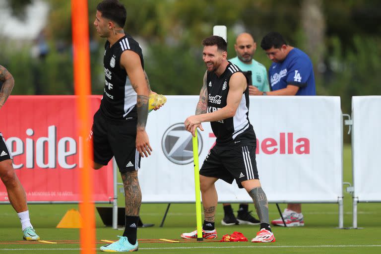 Messi, durante el entrenamiento de la Selección Argentina en Miami