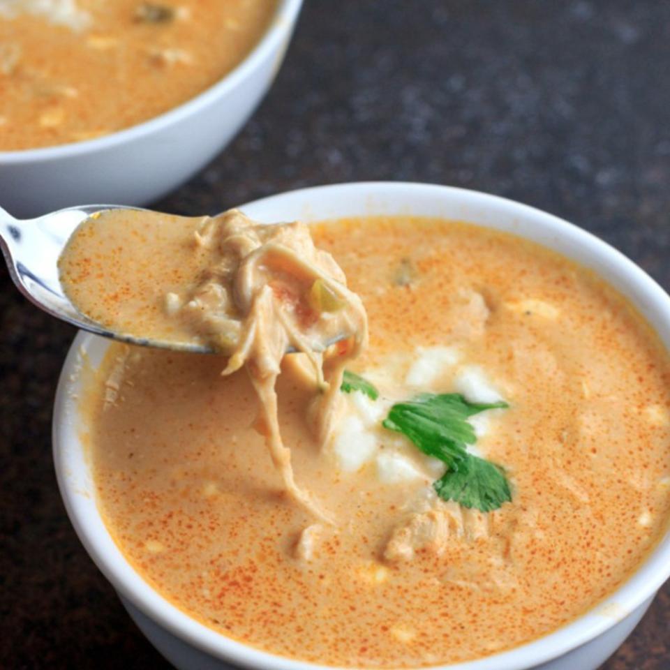 Low-Carb Instant Pot Chicken Salsa Queso Soup