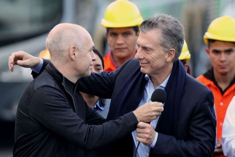 Mauricio Macri y Horacio Rodríguez Larreta en la inauguración del Paseo del Bajo