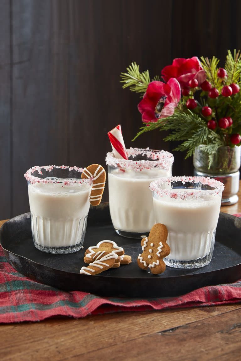 <p>Step aside, milk. We've found a new drink that goes best with Christmas cookies: this fantastic rum, white chocolate, and ginger cocktail with a crushed candy cane rim.</p><p><strong><a href="https://www.countryliving.com/food-drinks/a29625988/driven-snow-cocktail-recipe/" rel="nofollow noopener" target="_blank" data-ylk="slk:Get the recipe;elm:context_link;itc:0;sec:content-canvas" class="link ">Get the recipe</a>.</strong> </p>