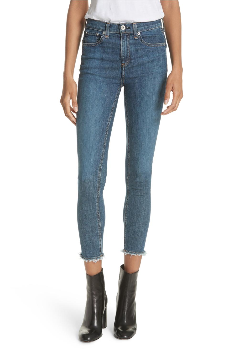 High Waist Skinny Ankle Jeans