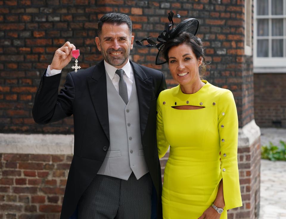 The former Southampton player was joined by his wife Karen (Yui Mok/PA) (PA Wire)