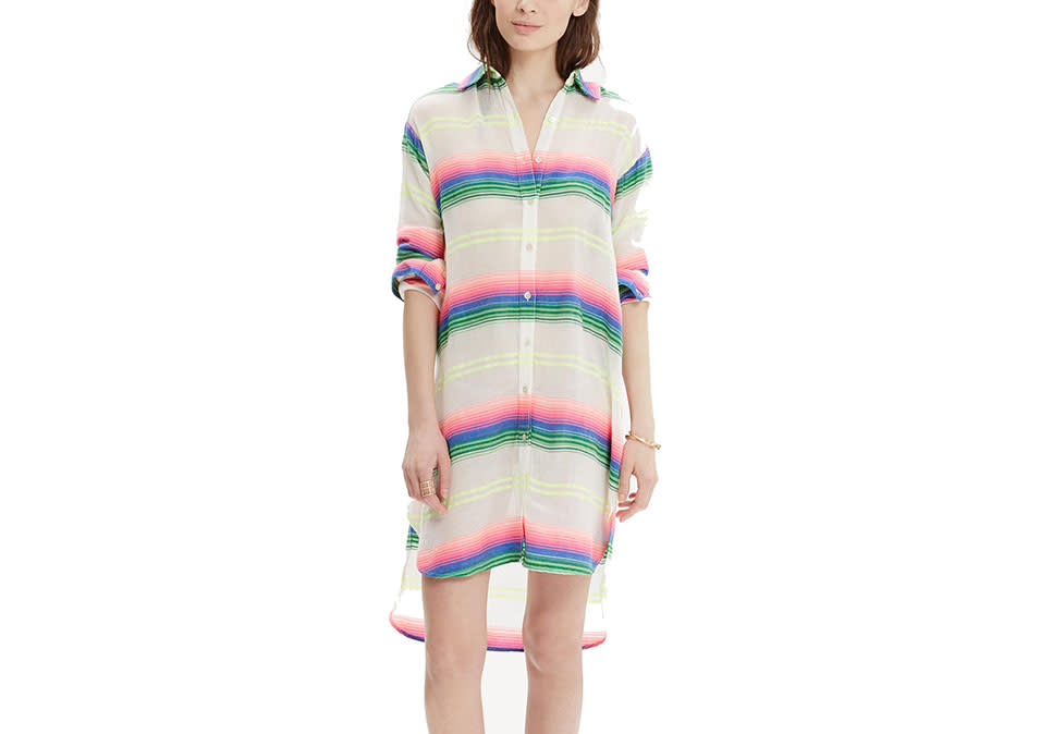 Mara Hoffman Rainbow Striped Gauze Shirt Cover-Up