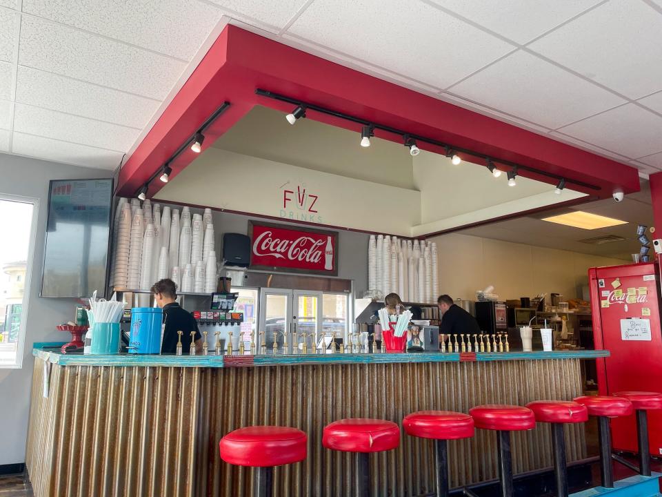 The interior of FiiZ Drinks in Salt Lake City, Utah.