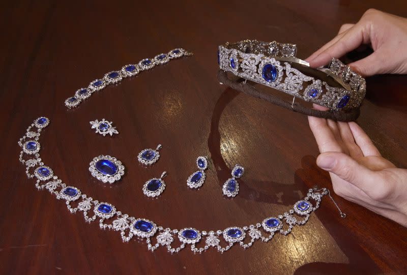 Preview of the Beauharnais jewels before auction at Christie's