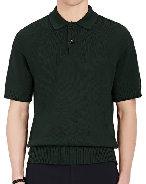 <p><strong>Contrast Stitch Cotton Polo</strong></p><p>The ribbing around the bottom of this polo is a subtle detail that elevates it to a whole new level. </p><p><em>$250, <a rel="nofollow noopener" href="http://www.barneys.com/product/tomorrowland-contrast-stitch-cotton-polo-shirt-505020434.html " target="_blank" data-ylk="slk:barneys.com;elm:context_link;itc:0;sec:content-canvas" class="link ">barneys.com</a></em> </p>