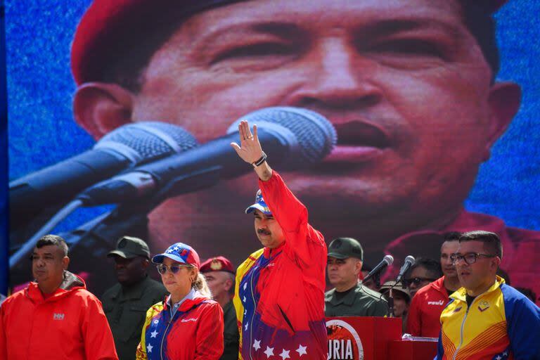 El presidente venezolano, Nicolás Maduro, durante un acto en recuerdo de Hugo Chávez