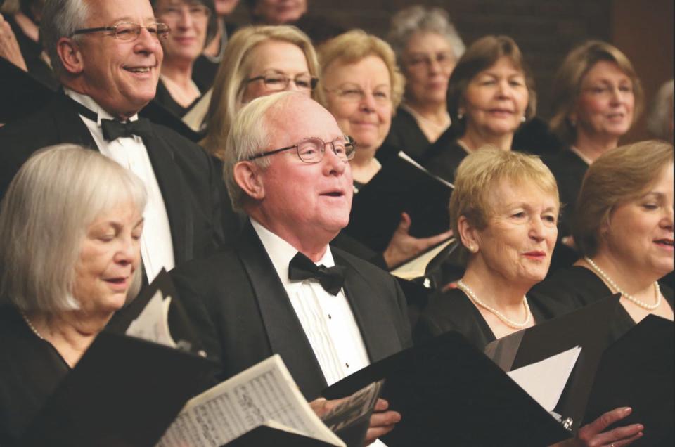 Members of the Chatham Chorale sing in concert