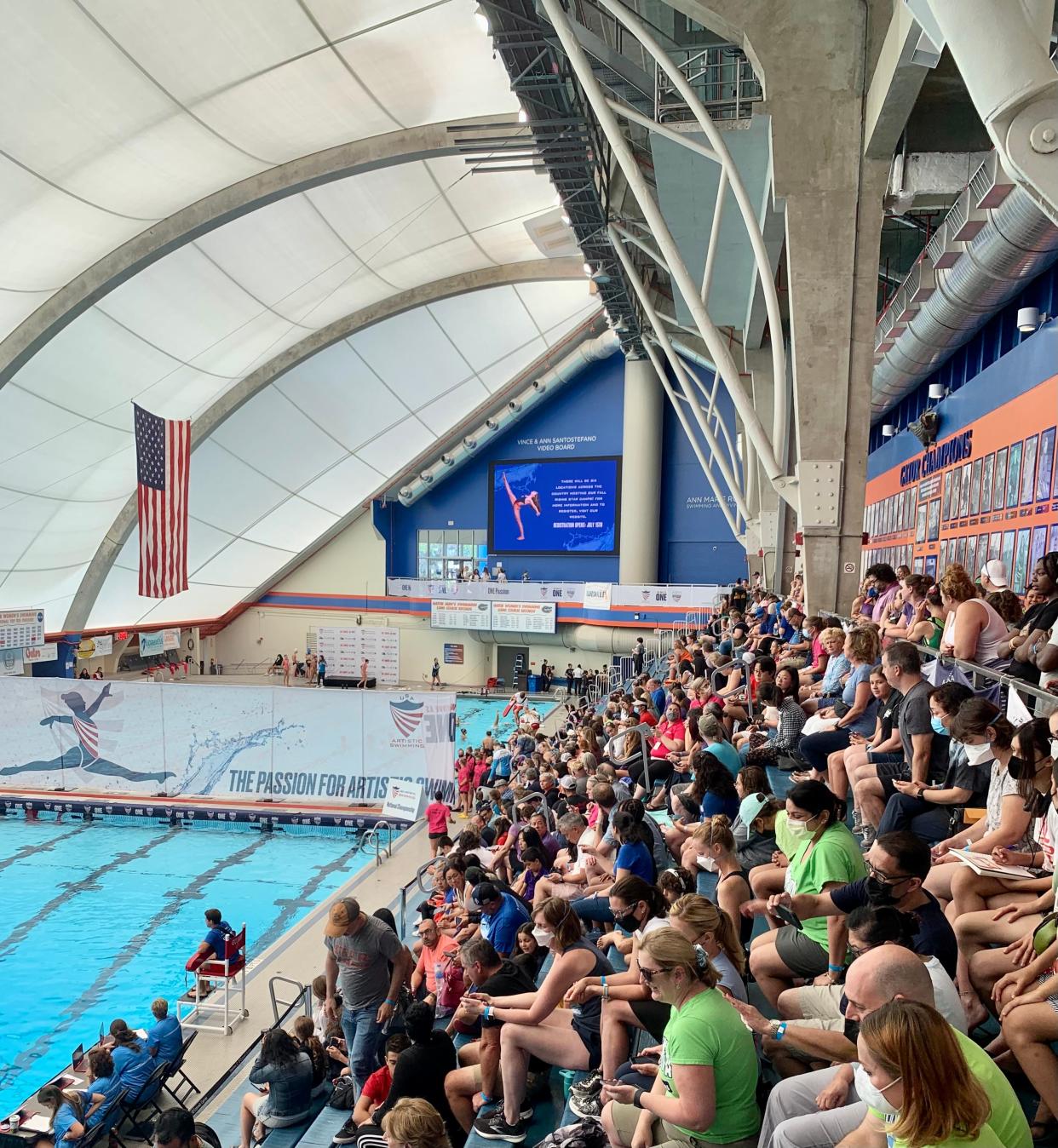 The Stephen C. O'Connell Center is the home of more than 900 athletes this week as the Gainesville Sports Commission hosts the USA Artistic Swimming Junior Olympics.