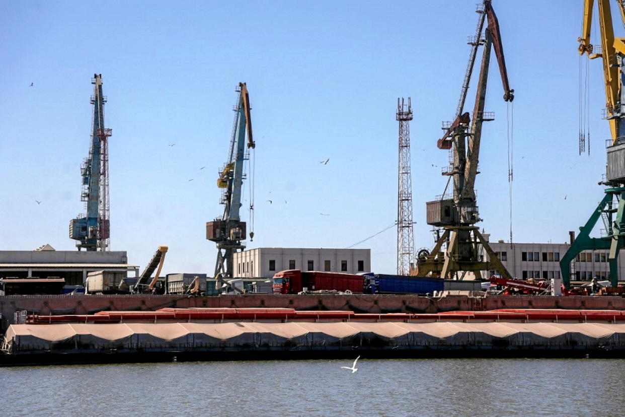 Un cargo ukrainien est arrivé à Istanbul chargé de blé (Image d'illustration)  - Credit:SERGII KHARCHENKO / NurPhoto / NurPhoto via AFP