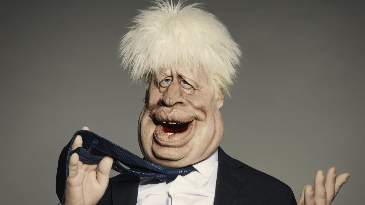 Prime Minister Boris Johnson as a 'Spitting Image' puppet. (Avalon/BritBox)