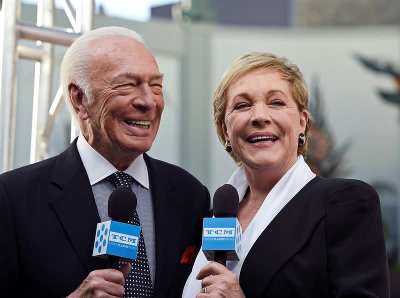 FILE PHOTO: Cast members Plummer and Andrews are interviewed during the 50th anniversary screening of musical drama film "The Sound of Music" at the opening night gala of the 2015 TCM Classic Film Festival in Los Angeles