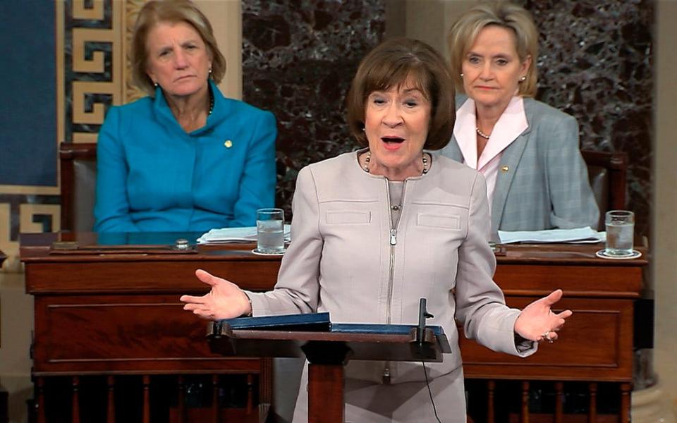 Sen. Susan Collins, R-Maine, announces support for Brett Kavanaugh on Senate floor, Oct. 5, 2018, Washington, D.C.