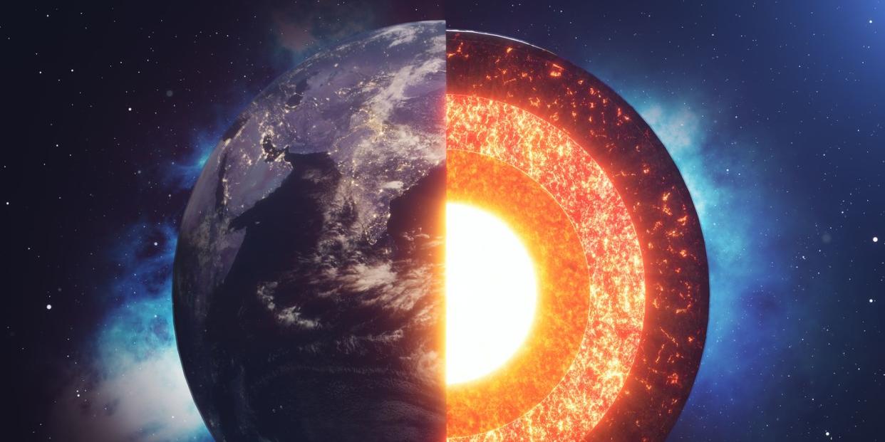 structure core earth structure layers of the earth the structure of the earth's crust earth cross section in space view elements of this image furnished by nasa 3d rendering