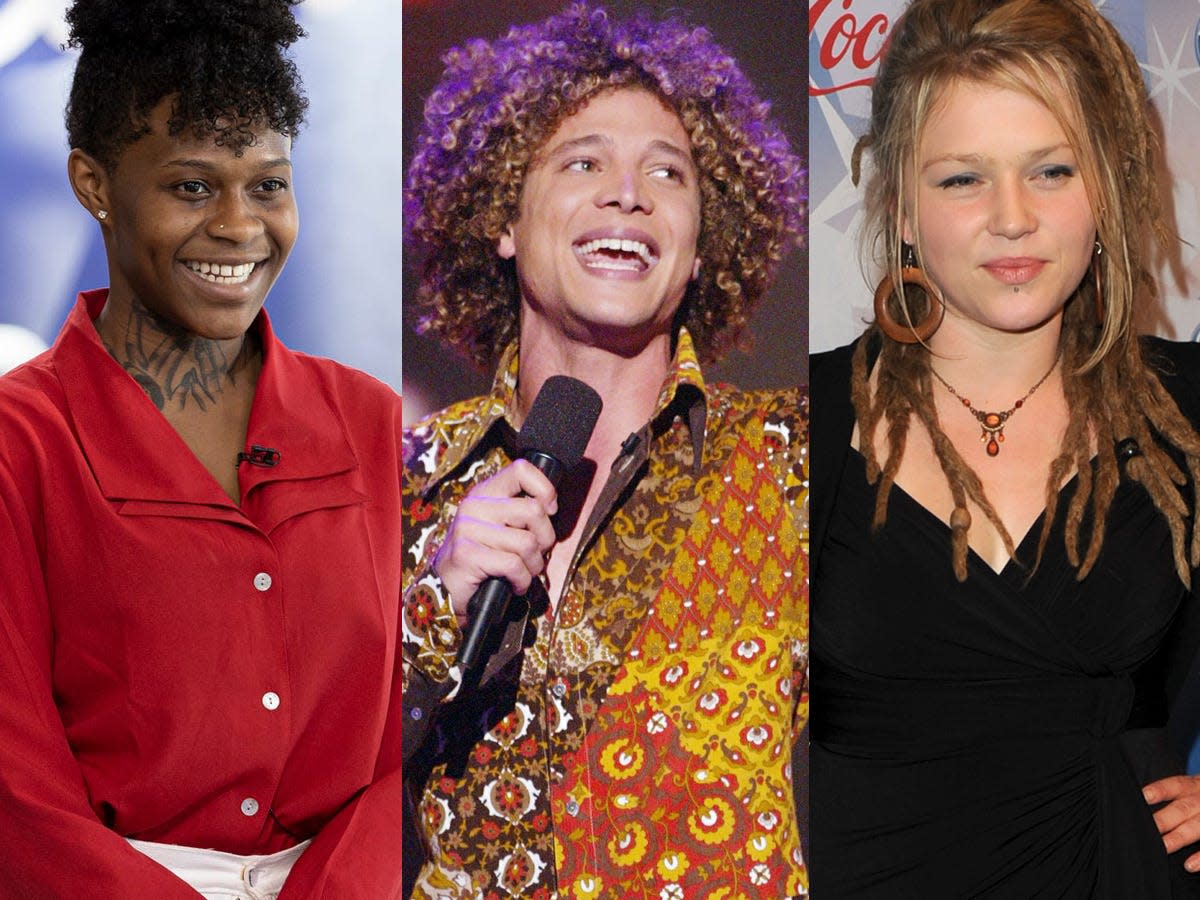 just sam, justin guarini, and crystal bowersox on their respective seasons of american idol