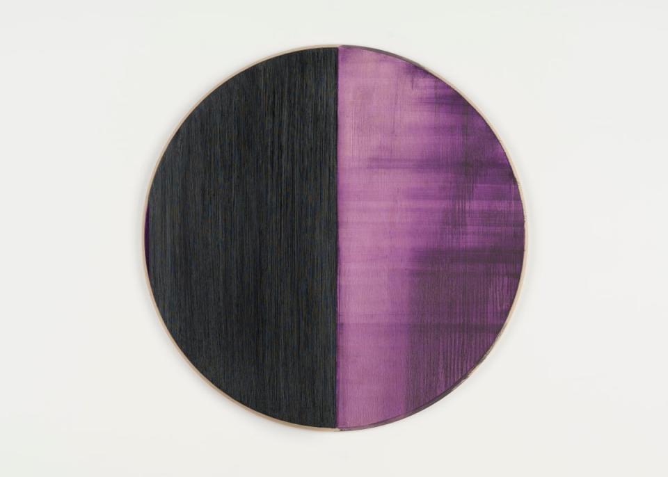 Callum Innes, Untitled Lamp Black / Deep Purple Dioxazine, 2023 (Courtesy of the artist and Frith Street Gallery, London)