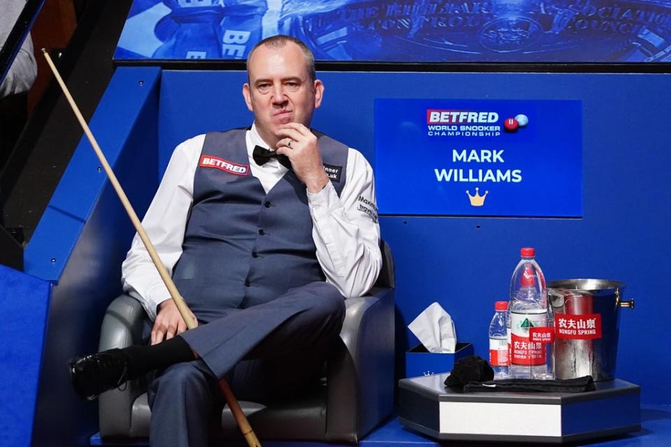 Mark Williams trails Judd Trump by six frames (Zac Goodwin/PA) (PA Wire)