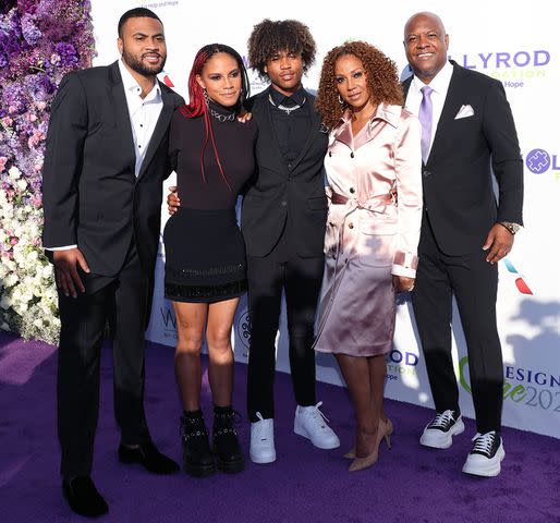 <p>David Livingston/Getty Images</p> The Peete family attend the DesignCare 2022 Gala on June 18, 2022