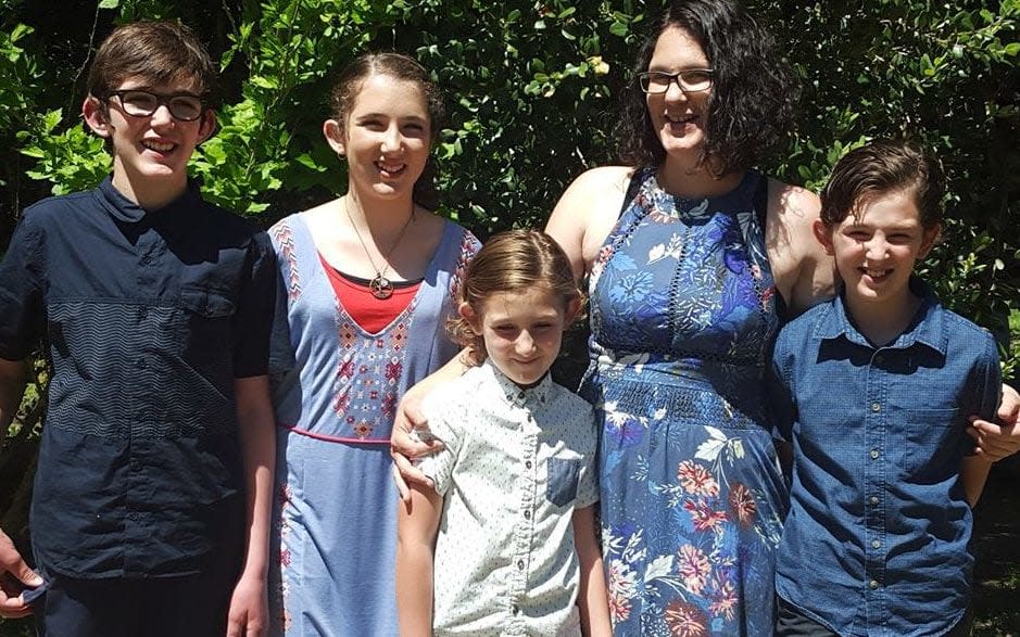 Katrina Miles with her four children. The five were among seven people found dead in Australia’s worst mass shooting since the Port Arthur massacre