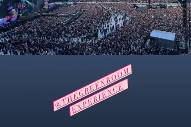 A screenshot showing a packed out stadium for P!nk's concert. It is captioned Pink Let's be having it!!!!