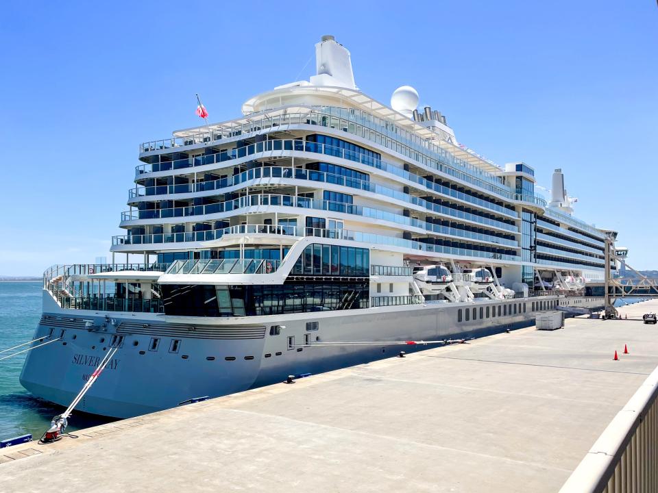 Silversea's Silver Ray cruise ship at port