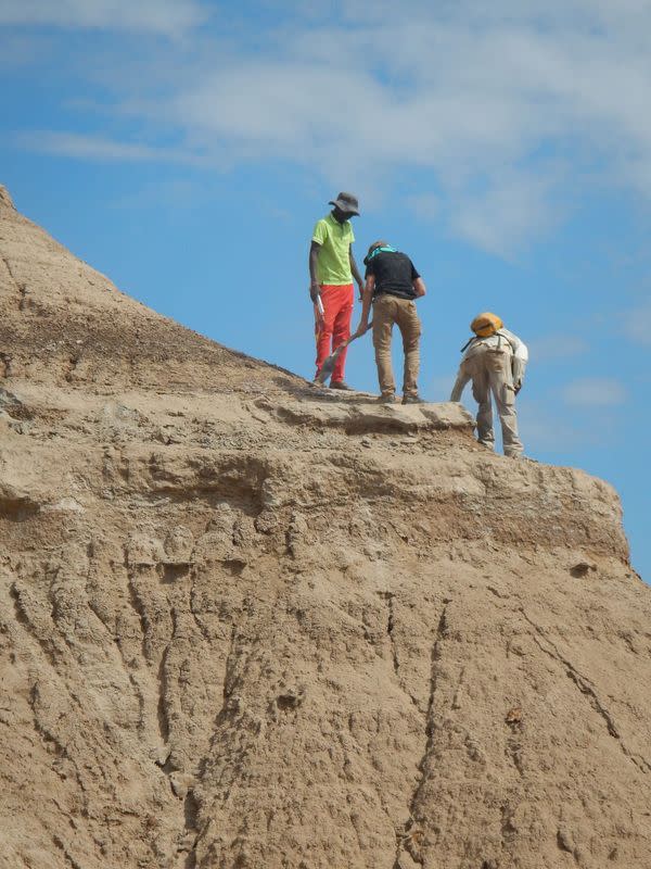 Researchers work at the Omo Kibish geological formation in southwestern Ethiopia