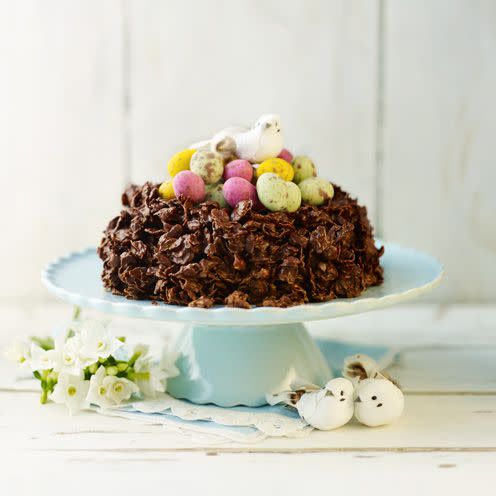 Giant chocolate cornflake nest