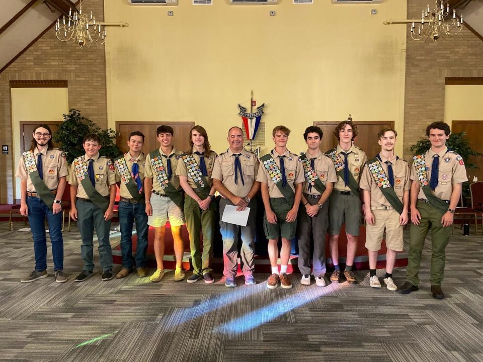 On Aug. 3, 2022, an Eagle Scout Court of Honor was held recognizing and celebrating 10 young men from the Portsmouth/Greenland area who have received the rank of Eagle Scout over the past three years.