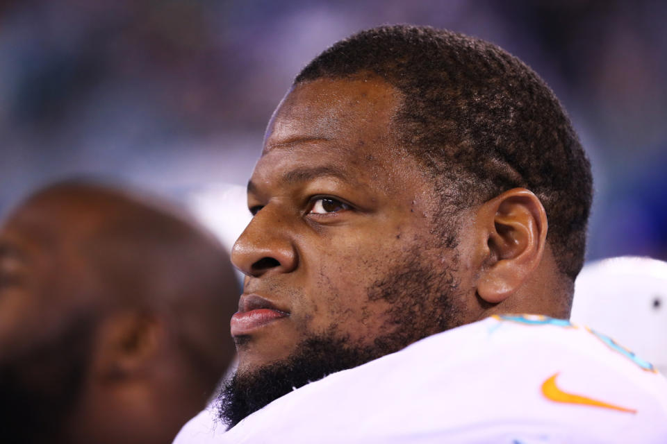 Free-agent defensive tackle Ndamukong Suh told Yahoo Sports that the Jets have emerged as a contender to sign him. (Getty Images)