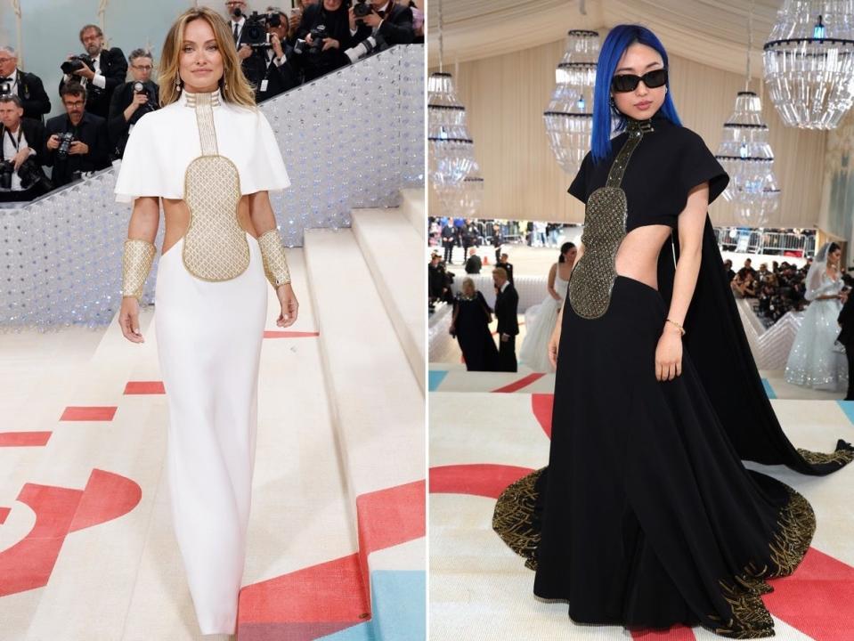 Olivia Wilde (L) and Margaret Zhang (R) at the 2023 Met Gala.