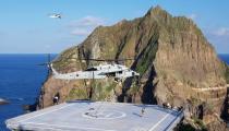 Members of South Korean Marine Corps take part in a military exercise in remote islands called Dokdo