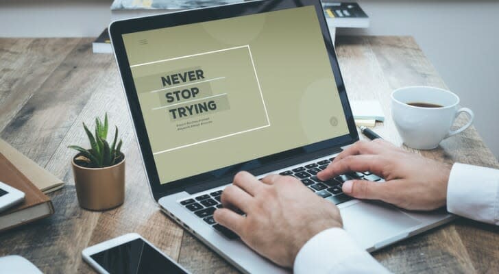 Man sitting at a computer