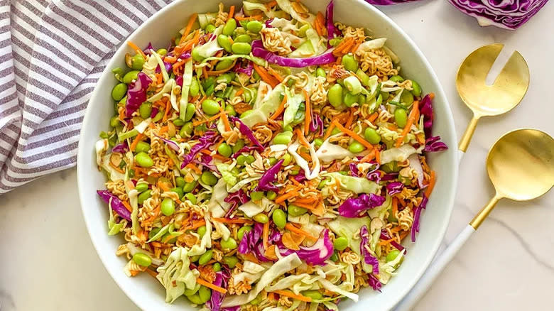 Colorful crunchy Ramen Noodle Salad