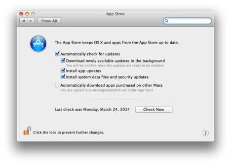OS X App Store Automatic Downloads