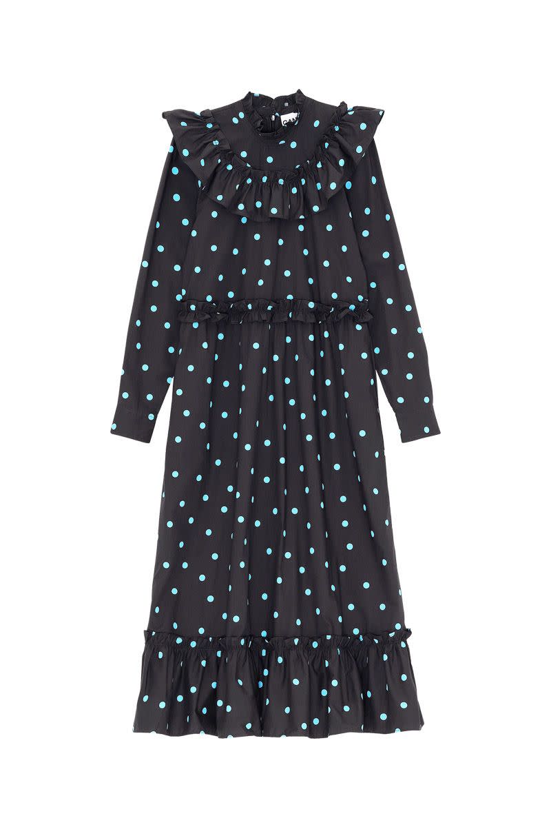 Ganni Printed Polka-dot Dress