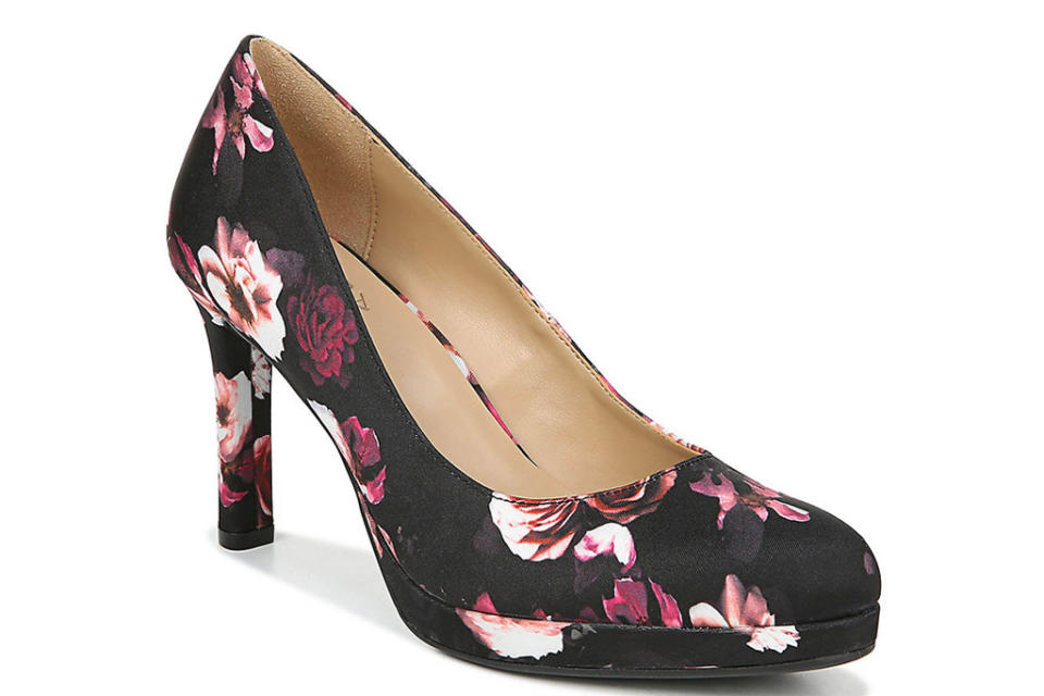 floral pumps, heels, naturalizer