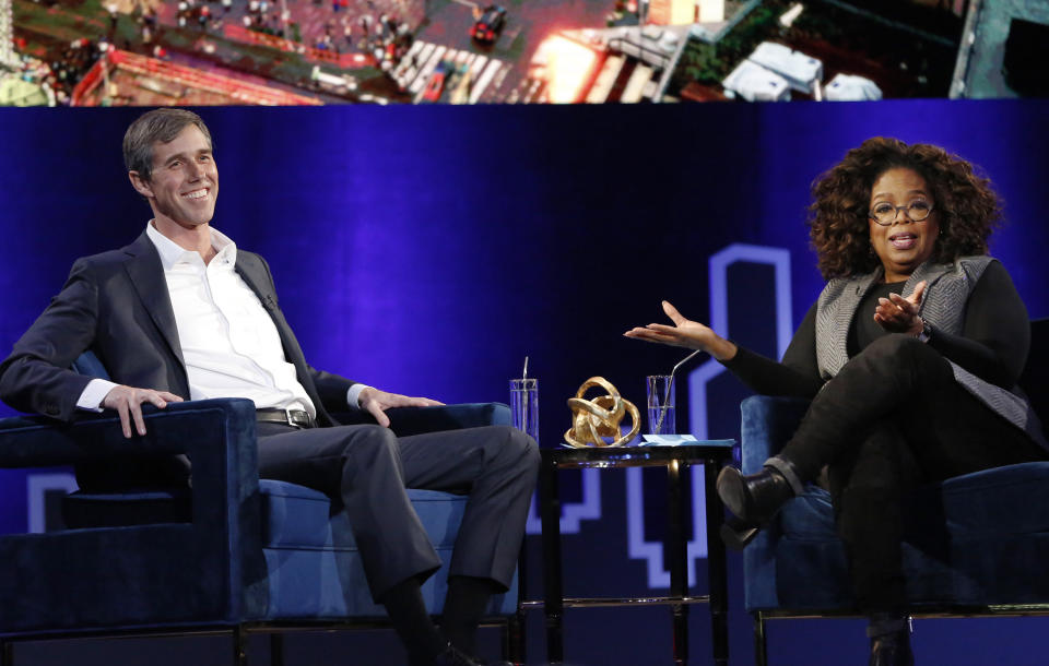 Beto O'Rourke with Oprah Winfrey. (Photo: Kathy Willens/AP)